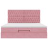 vidaXL Struttura Letto Pouf con Materassi Rosa 160x200 cm Velluto