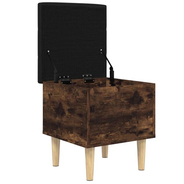 vidaXL Panca Portaoggetti Rovere Fumo 42x42x46 cm Legno Multistrato