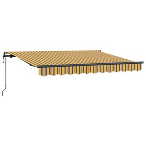 vidaXL Tenda retrattile Giallo e Grigio 250 x 200 cm Tessuto