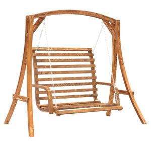 vidaXL Panca a Dondolo in Legno Massello di Abete con Finitura in Teak