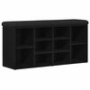 vidaXL Panca per scarpe Rovere Nero 102 x 32 x 50 cm Legno multistrato