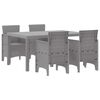 vidaXL Set da Pranzo per Giardino 5 pcs Grigio chiaro Rattan Polt