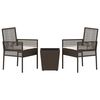 vidaXL Set Bistro da Giardino 3 pcs Marrone polyrattan
