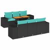 vidaXL Set Divani da Giardino con Cuscini 7pz Nero Polyrattan