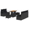 vidaXL Set Divano da Giardino 8 pz 7-Numero di posti Nero