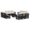 vidaXL Set Divano da Giardino 13 pz Nero polyrattan