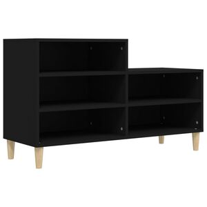 vidaXL Scarpiera Nera 102x36x60 cm in Legno Multistrato