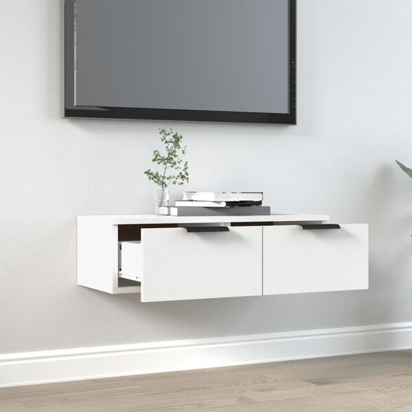 vidaXL Mobile a Parete Bianco 68x30x20 cm in Legno Multistrato