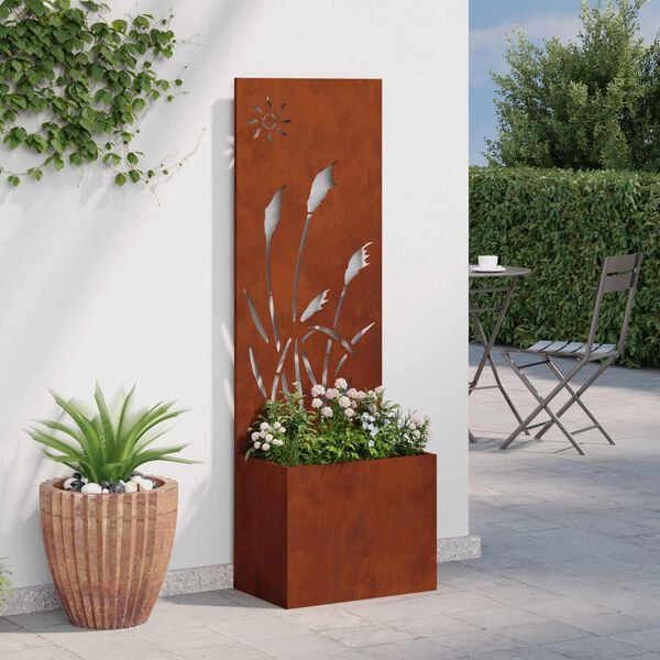 vidaXL Schermo per privacy in giardino Traforo Ruggine 50 x 150 cm