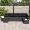 vidaXL Set Divano da Giardino con cuscino 7 pcs Nero polyrattan