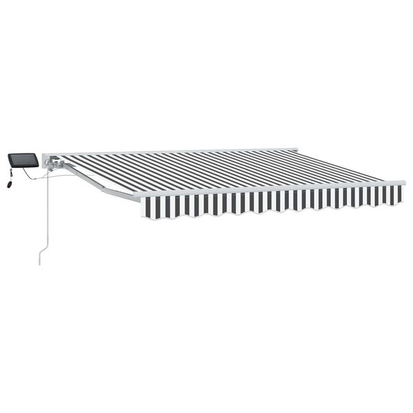 vidaXL Cornice per Tenda Manuale con LED Antracite e Bianco 2,5 x 2 m