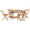 vidaXL Set Pranzo da Giardino 5 pz Beige in Tessuto e Legno Massello