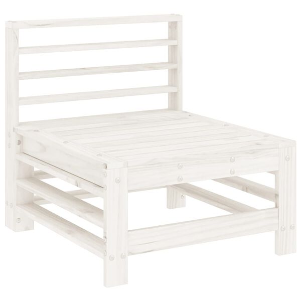 vidaXL Set Salotto da Giardino 8 pz in Legno Massello di Pino Bianco