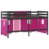 vidaXL Letto a Soppalco con Tende Bambini Rosa 90x200 cm Massello Pino