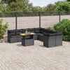 vidaXL Set Divani da Giardino 11 pz con Cuscini in Polyrattan Nero