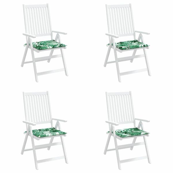 vidaXL Cuscini per sedie 4 pcs Motivo Foglia 50 x 50 x 4 cm