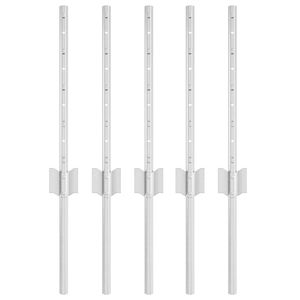 vidaXL Palo della recinzione 5 pcs Argento 40 cm Acciaio