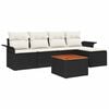 vidaXL Set Divano da Giardino 6 pz Nero e Crema polyrattan