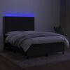 vidaXL Letto a Molle con Materasso e LED Nero 140x200 cm in Tessuto