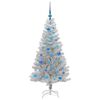 vidaXL Albero di Natale con 150 LED con supporto Argento 150 cm PET