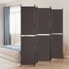vidaXL Divisorio a 5 Pannelli Marrone 250x220 cm in Tessuto