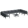 vidaXL Set Divano da Giardino 11 pz Nero Acciaio