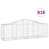 vidaXL Cesti Gabbioni ad Arco 18 pz 200x50x60/80 cm Ferro Zincato
