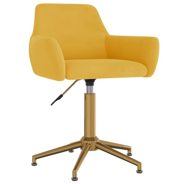 vidaXL Sedia da Pranzo Girevole Gialla in Velluto