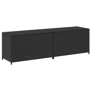 vidaXL Baule da Giardino in Polyrattan 200x50x60 cm Nero