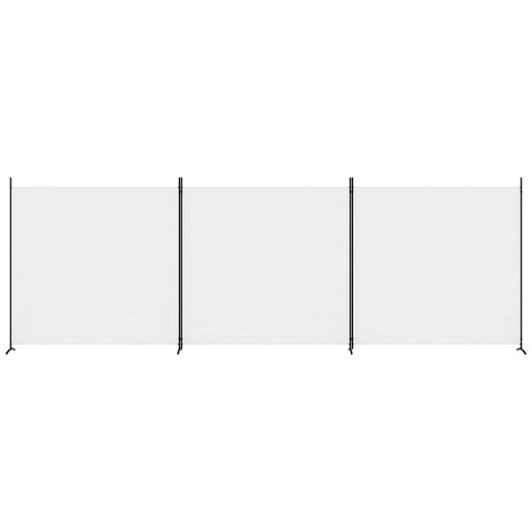 vidaXL Divisorio a 3 Pannelli bianco 525x180 cm in Tessuto