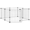 vidaXL Gabbia per animali domestici a 8 pannelli con porta nera 70x70x35 cm in acciaio