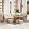 vidaXL Set Divano da Giardino con cuscino Beige Poly Rattan