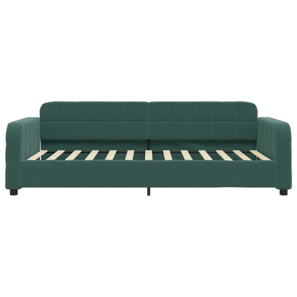 vidaXL Letto da Giorno Verde Scuro 100x200 cm in Velluto