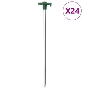 vidaXL Picchetti per Tenda 24 pz 25 cm 7 mm in Acciaio Zincato e PP