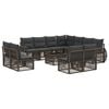 vidaXL Set Divano da Giardino 12 pcs Grigio e Grigio Scuro polyrattan