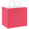 vidaXL Sacchetti di Carta 250 pz con Manici Rosa 32x22x28 cm