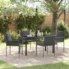 vidaXL Set da Pranzo per Giardino 5 pcs Nero e Grigio Rattan in PE