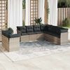 vidaXL Set Divano da Giardino 9pz con Cuscini Grigio Chiaro Polyrattan