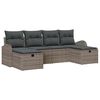 vidaXL Set Divano da Giardino 6 pz Grigio polyrattan