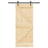 vidaXL Porta Scorrevole con Set Hardware 85x210 cm Legno Massello Pino