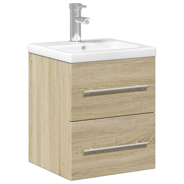 vidaXL Mobile da Bagno con Lavabo Integrato Rovere Sonoma