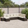 vidaXL Set Divano da Giardino con cuscino 8 pcs Marrone polyrattan