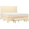 vidaXL Giroletto a Molle con Materasso Crema 160x200 cm in Tessuto