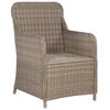 vidaXL Set da Bistro 3 pz con Cuscini in Polyrattan Marrone