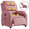 vidaXL Poltrona Massaggiante Reclinabile Elettrica Rosa Velluto