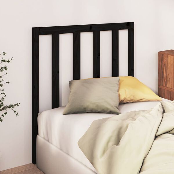 vidaXL Testiera per Letto Nera 95x4x100 cm in Legno Massello di Pino