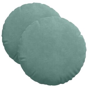 vidaXL Cuscini per Seduta 2 pcs Verde Mare &Oslash; 40 x 13 cm Velluto