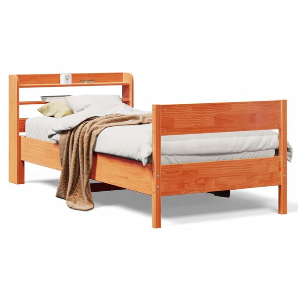 vidaXL Letto senza Materasso Marrone Cera 100x200 cm in Legno di Pino
