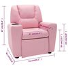 vidaXL Poltrona Reclinabile per Bambini in Similpelle Rosa