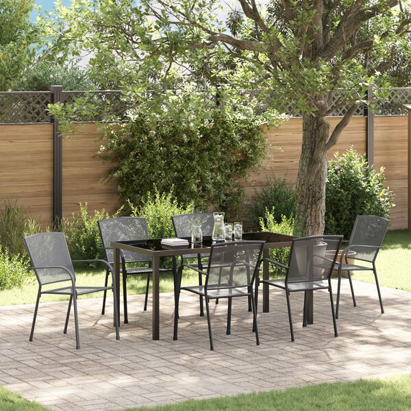 vidaXL Set da Pranzo per Giardino 7 pcs Antracite